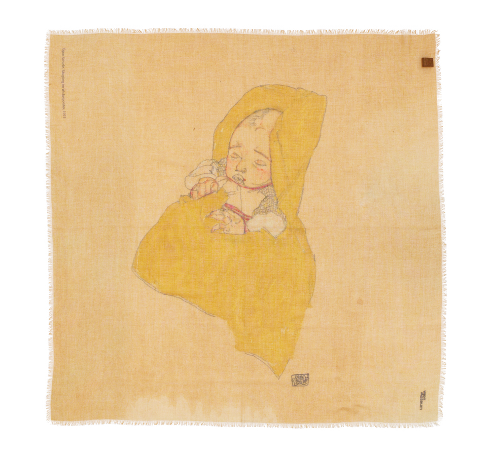 Säugling im Wickelpolster von Schiele